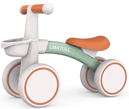Umatoll Kinder Laufrad ab 1 Jahr, Spielzeug für 12-24 Monate, Baby Lauflernrad mit Korb für Jungen Mädchen, Geschenke für 1-jährige Geburtstag (Grün)