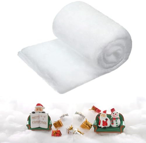 CIYIN Rotolo di Neve Artificiale, Coperta di Neve Natale, Tappeto di Neve Finta, Coperta di Neve per Villaggio di Natale, Esposizioni Invernali e Decorazioni per Feste (2,6 x 7,8 ft)