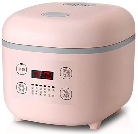 small rice cooker Rice Cooker Household Multifunctional Appointment Timing Rice Cooker Inner Pot for 1-4 2 Liters 500W,Pink