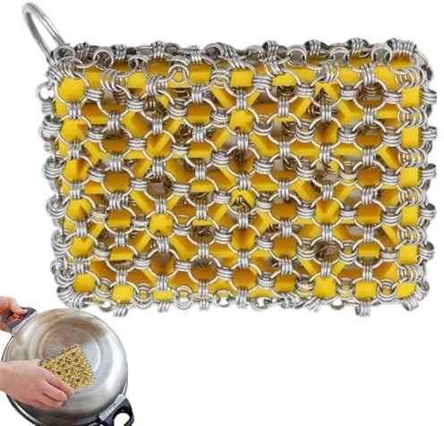 Cast Iron Chainmail Scrubber Metal Pan Scrubber