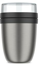 Mepal - Thermobehälter Ellipse - Thermo Lunchpot - Praktischer Joghurtbecher & Suppenbecher zum Mitnehmen - 6-8 Stunden heiß & 12 Stunden kalt - 500 + 200 ml - Nordic black