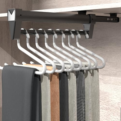 Aresvrgo Portapantaloni Estraibile,Appendiabiti Estraibile per Armadio 25-61CM Risparmia Spazio di Archiviazione,Asta Appendiabiti Allungabile per Organizzare Vestiti E Pantaloni in Armadi