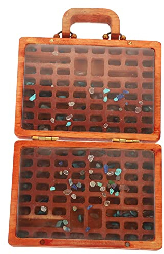 Holibanna Valigetta in Legno Molti Scomparti Per Pietre Minerali E Oggetti Da Collezione Organizer Per Cristalli E Decorazione Da Scrivania