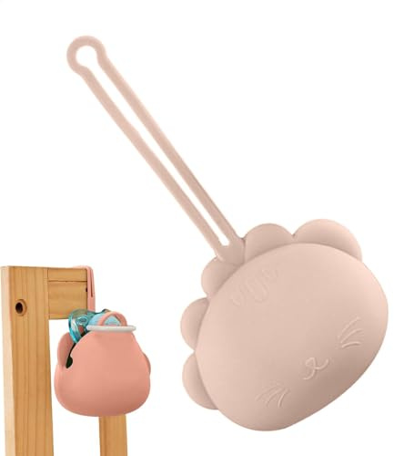 Générique Bärbar Pacifier Organizer Box, djurform silikonhållare, nippelfodral med snodd, pacifier förvaringsväska, resevänlig, perfekt för dagliga tillfällen, promenader, långa resor, camping,