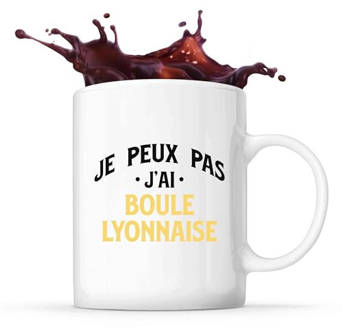 Otshirt Tasse Je peux pas j’ai boule lyonnaise | Mug | Idée Tasse Personnalisable Cadeau Anniversaire Fête Original Famille Travail Départ Collègue Retraite Noël.