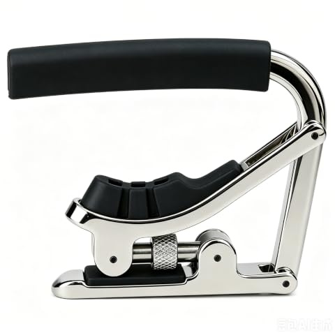 VEINTICO Guitar Capo for Acoustic and Electric Guitars - Adjustable Capo with Memory Tension-Bright Chrome Color.