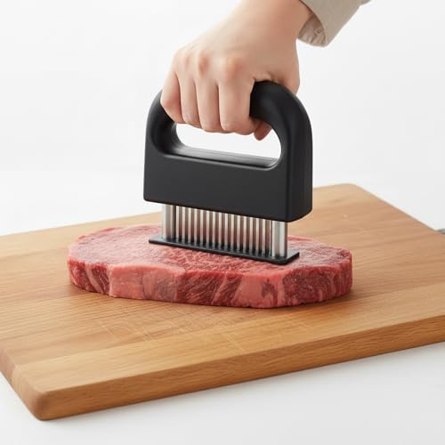 Meat Tenderiser with 48 Stainless Steel Needles, Meat Tenderizer Tool for Beef, Chicken and Pork, Professional Meat Hammer for Home and Outdoor Cooking