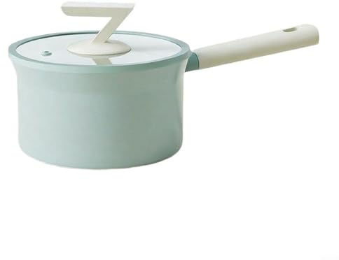 Wlinfetity kastrull med lock för kök och vardag 18 cm 1,8 l beläggning lämplig för induktion värmebeständigt handtag glaslock blå