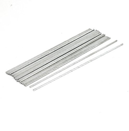 sourcing map 30 STK. Rund Stange Stifte Achse Stab Mast 2mm Dmr. Silber | Edelstahl, 150mm Lang