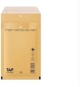200 Stück Luftpolsterumschläge Luftpolstertaschen Versandtaschen Gr. B2 / DIN A6+/C6 (140 x 225 mm außen), Farbe braun