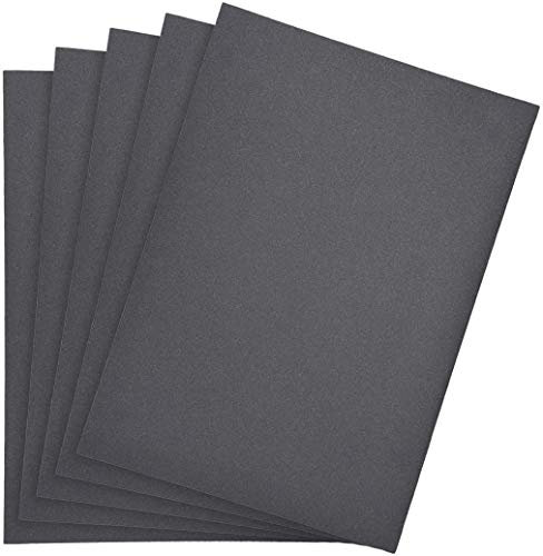 Utoolmart 230 x 280 x 1.2mm 500 Grit Abrasive Sanding Sheet Black Silcon Carbide Waterproof Square Sandpaper Plishing Tool for Automobile Repair Hardware Wood 5pcs