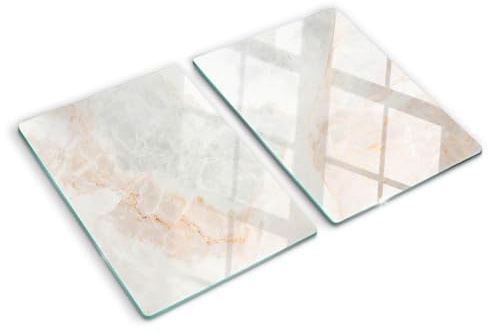 Tulup Tabla De Cortar Cocina 2x40x52cm - Vidrio Protector De Placa De Induccion - Mármol