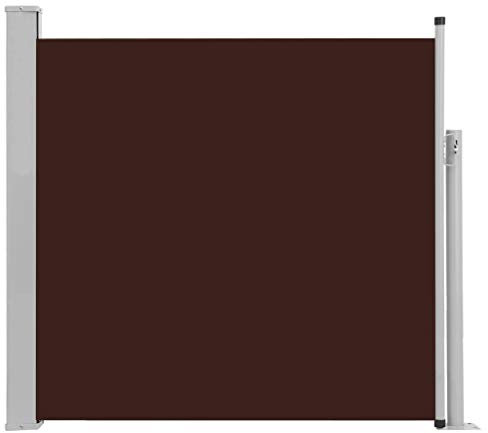 Festnight Ausziehbare Seitenmarkise Standmarkise UV- und Wasserbeständig Seitenrollo Balkon Terrasse und Garten Windschutz und Sichtschutz Terrasse Seitenrollo 170×300 cm Braun