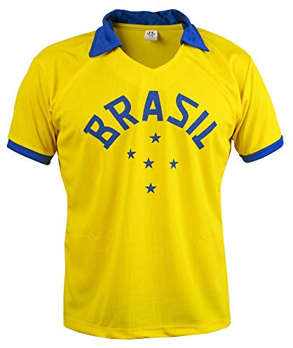 Brésil Équipe Nationale 1958 Pele Coupe du Monde de Football Maillot Haut Maillot Rétro Classique - XL