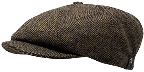 WEROR Schirmmütze Herren – Schiebermütze Flatcap Herrenmütze mit Schirm – Fischgrät - Mütze mit Baumwollfutter - WEROR-322.1 (56, 57, Braun)