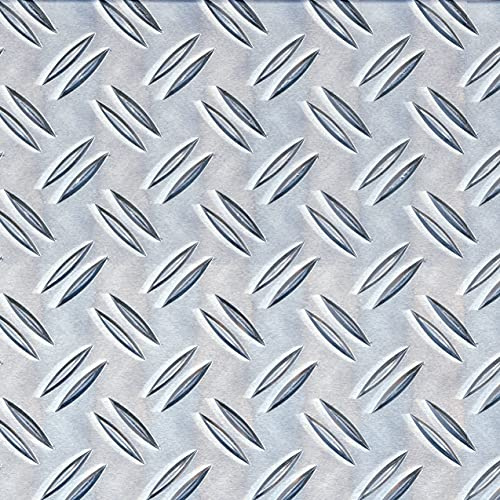 Alberts Chapa estructural 497217, con relieve estriado, aluminio, natural, 250 x 500 x 1,5 mm, juego de 2 unidades