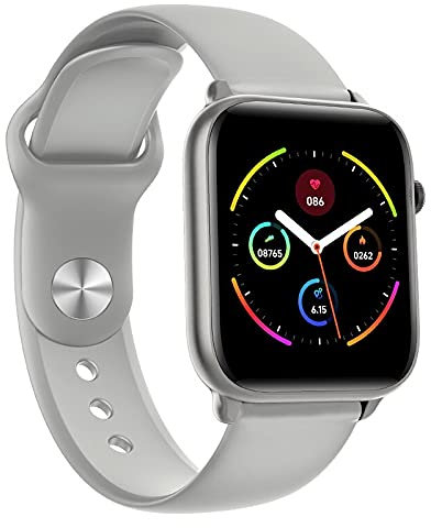 Reloj inteligente, rastreador de actividad física, medición de temperatura impermeable IP68, monitor de frecuencia cardíaca, pulsera deportiva para Android iOS (gris)