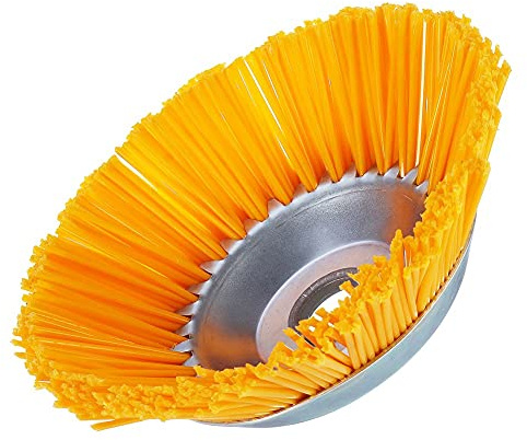 Brosse de désherbage en nylon, tête de débroussailleuse pour tondeuse à gazon jardin, herbe sauvage, outil de jardin, tête de désherbage, brosse de désherbage, trou intérieur 25,4 mm, jaune, 200 mm