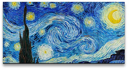 Paul Sinus Remaster 120x60cm Vincent Van Gogh's The Starry Night weltberühmtes Gemälde Impressionismus Farbenfroh