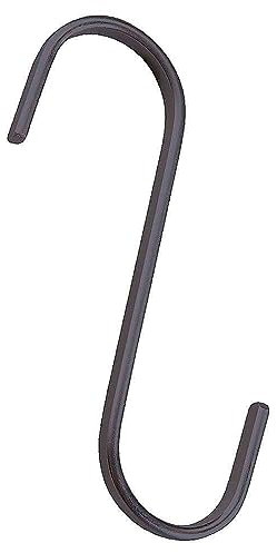 Deco Woerner Schwerlast Edelstahl S-Haken, anthrazit matt, 12 cm lang x 5 mm dick Metall-Haken, Kleiderhaken, Profi-Metall-Haken