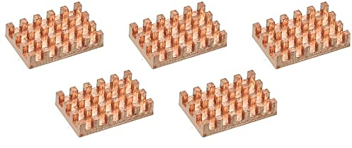 sourcing map 5 Stück Kühlkörper-Kit reines Kupfer 14 x 9 x 3mm für IC-Chip-MOS-Speicher Wärmeableitung mit Wärmeleitpads