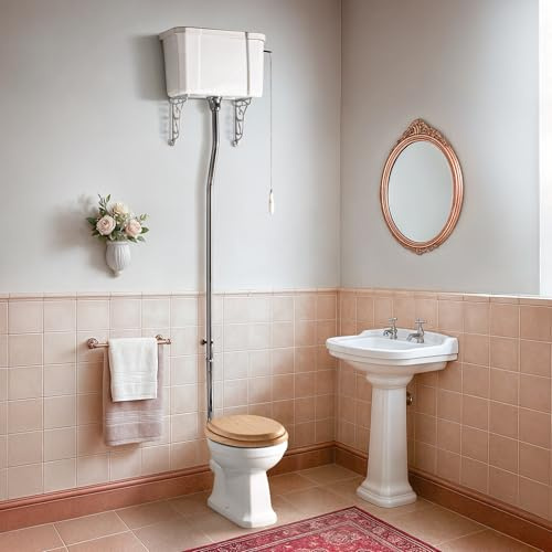 Go Bathrooms Cambridge Traditional High Level Toilet with Cistern | Traditional Design Ceramic Toilet