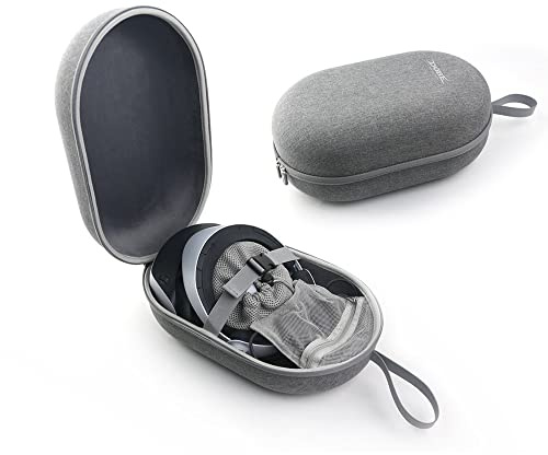 Funda para PS VR2, caja de protección de viaje dura, bolsa de transporte portátil para auriculares VR y almacenamiento de asas, perfecta para viajes y hogar, gris, Funda