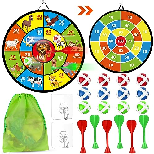 Rayong Dartscheibe Kinder 72cm Outdoor Wurfspiel Kinder Doppelseitiges Dartscheibe Kinder Brettspiele Toy Montessori Spielzeug Dart Board für Junge Mädchen Spielzeug Draußen