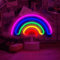 Lampe néon arc-en-ciel pour chambre à coucher, veilleuse LED alimentée par batterie/USB, décoration pour Noël, fête d'anniversaire, chambre à coucher, lampe de table, cadeau pour enfants
