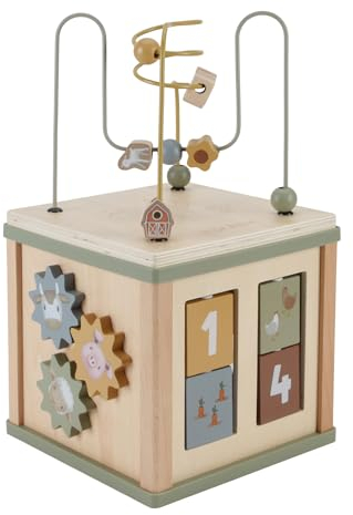 Little Dutch 7131 FSC Holz Aktivitäten-Würfel Motorikschleife grün - Little Farm