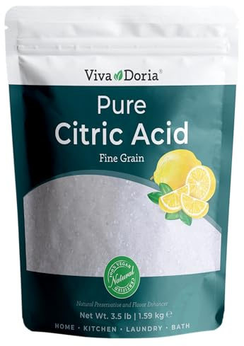 Viva Doria 100% Pure Citric Acid, Food Grade, Fine Grain, 3.5 Pounds (56 Ounces)
