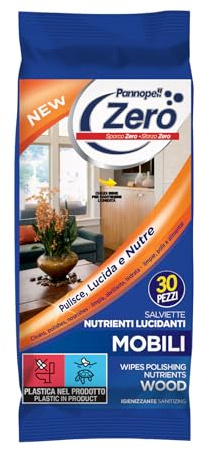 Zero Mobili Nutre e Lucida - 14 Confezioni da 30 Salviette (420 Pezzi) - Panni per Parquet, Lavapavimenti Igienizzanti Casa, Prodotti Pulizia Casa