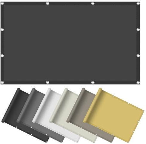 Vela Ombreggiante Tenda a Vela 4 x 5 m Impermeabile, Rettangolare Tenda a Vela Ombreggiante Telo con Occhielli Protezione Raggi UV 98% per Giardino Esterno terrazza, Grigio Scuro