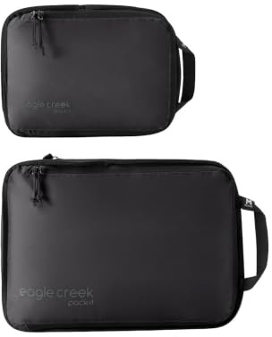 Eagle Creek Pack-It Spectre - Cubi da imballaggio a compressione, resistenti, ultra leggeri e impermeabili, in tessuto Ripstop, borse organizer per abbigliamento e attrezzature, nero, isolate (nuovo),