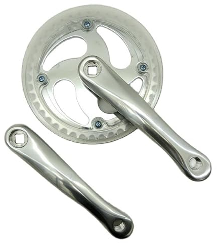 GFDSGRE Kurbelgarnitur 46t Straße Fahrrad Kurbel Single Speed Bike Crank 165mm Klapprad Splitter Kettenrad Kettenrad Aluminium Fahrrad Kurbelgarnitur