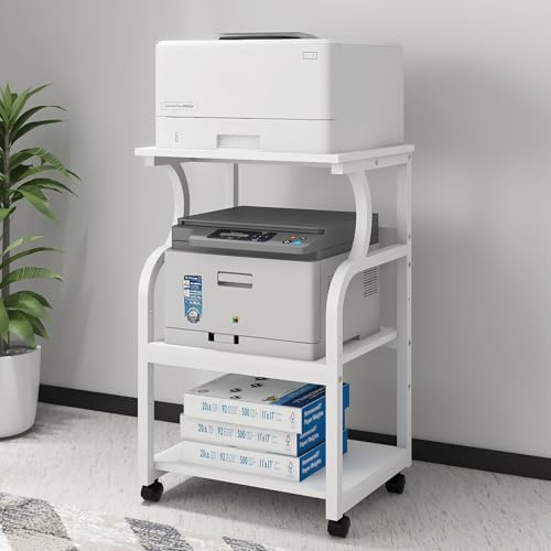 PUNCIA 50x40x73cm Large Printer Stand, Storage Unit with Adjustable Shelf
