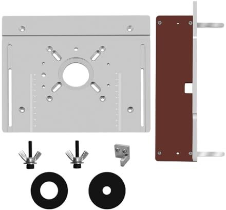 Mesa de fresadora Placa De Inserción De Mesa De Enrutador De Aluminio, Elevador De Enrutador Con Valla De Espiga, Tablero Abatible De Fresado De Madera Eléctrico Con Kit De Guía De Calibre De Inglete