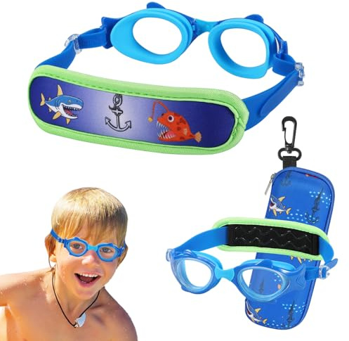 RUIGAO Kids Swim Goggles Age 2-6, Toddler Goggles No Hair Pull, Child Swimming Goggles with Case