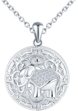 MICYUMI Damen Foto Medaillon Anhänger 925 Sterling Silber Elefant Muster Foto Medaillon Halskette