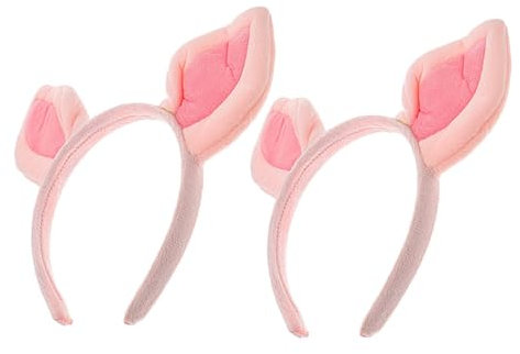 OHPHCALL 2 Stück Schweineohren Haarband Weich Stoff Niedlich Damen Mädchen Party Cosplay Zubehör