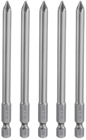 QUARKZMAN 5Pcs Embout de Tournevis Cruciforme Phillips #1 Ph1 Tige Hexagonale 1/4 4 (100mm) Long en Acier S2 Magnétiquepour Tournevis Électrique 0,236 (6mm) Tige