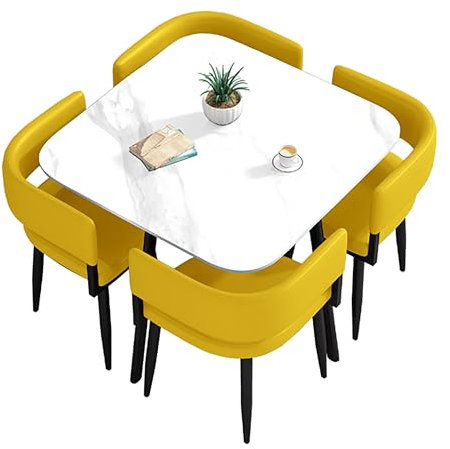 Modernes Esstisch-Set für 4 Personen mit Stühlen Küchenmöbel für kleine Räume Quadratisch/Rund Besprechungstisch Verhandlungstisch und Stühle Set