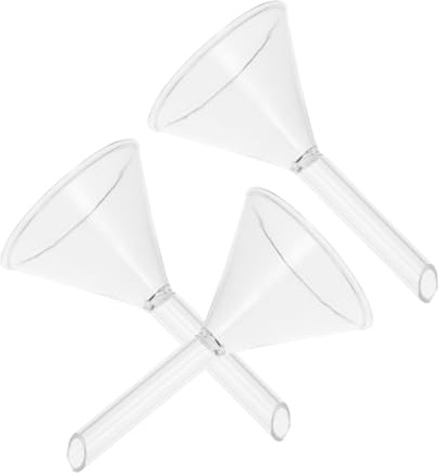 Alipis Embudo de Vidrio Triangular 3piezas para Laboratorio Filtro de Boca Ancha, Embudos de Llenado de Laboratorio Portátiles y Transparentes
