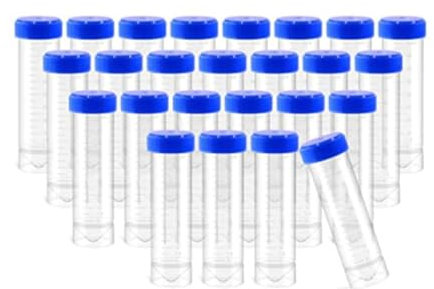 Tubes à centrifuger gradués 50 ml avec bouchons à vis et fond conique rond 28 trous