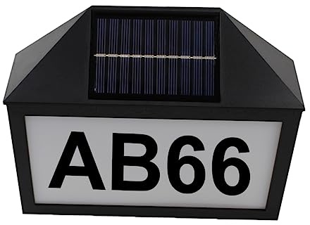 SEWACC Solar Powered House Number Sign Lamp LED Address Light for Outdoor Use Durable and Decorative Solar Lamp for Home and Garden Easy Visibility at Night