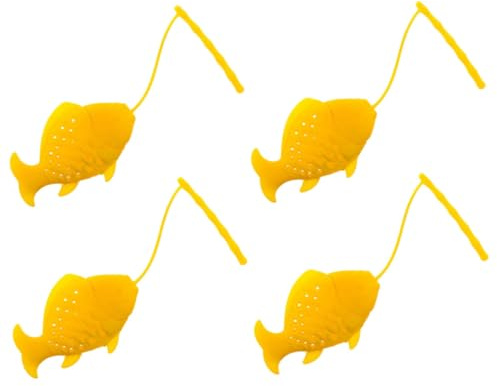 Gatuida 4piezas Unidades Coladores De Té De Silicona Con Diseño Pez Reutilizables Fáciles De Limpiar Filtros Para Té Especias Colores Surtidos