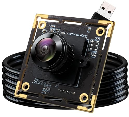 Accum Module de caméra USB 16 MP avec objectif fisheye, grand angle 180°, webcam USB 2.0 UHD 4K, Plug & Play pour PC, Raspberry Pi, Jetson Nano, Lightburn