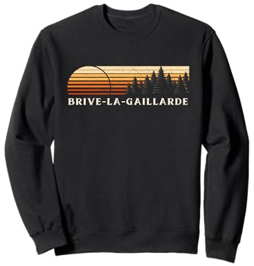 Brive-la-Gaillarde, France Evergreen Vintage Sunset Sweatshirt
