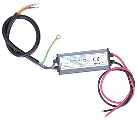 Jelquix Controlador LED 20-24W IP65 a Prueba de Agua, Transformador de Fuente de Alimentación LED Compacto con Protección Automática para Tiras de Luz G4 MR16 GU5.3 CCTV