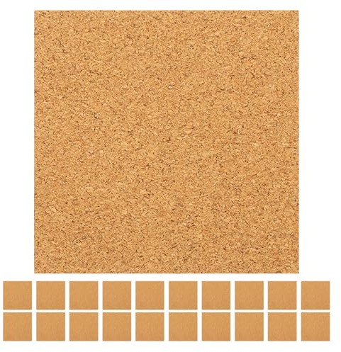 Toyvian Korkplatten Wasseraufnahmefähig Quadratisch Stück Selbstklebende 2mm 24 Natürliche Holzmaterialien für Bastelprojekte und Heimdekoration